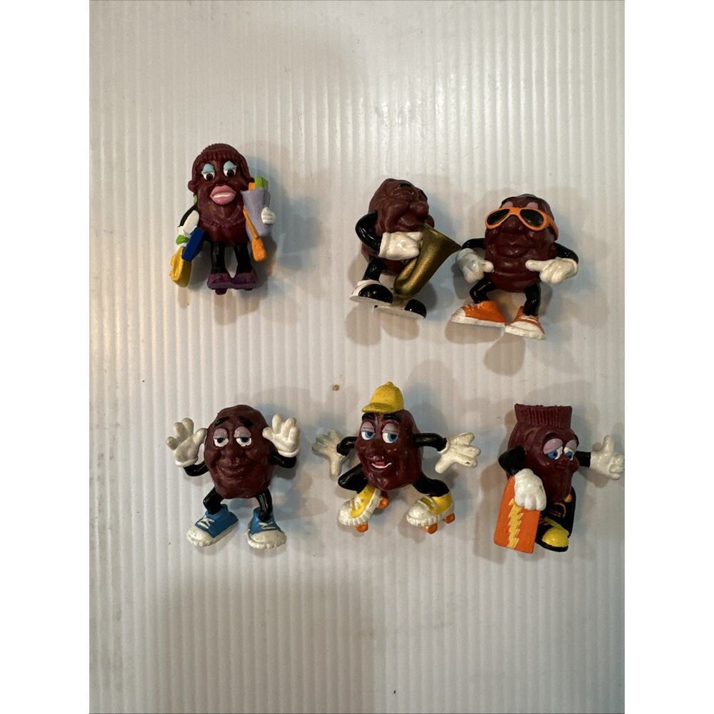 Vintage California Raisins Figures Lot of 6 1987-1988 PVC 2”